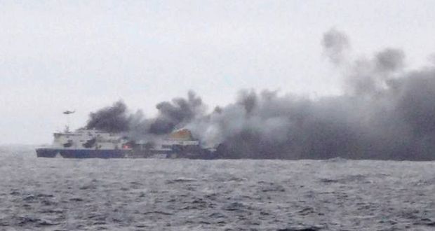 Romanca salvata de pe feribotul in flacari