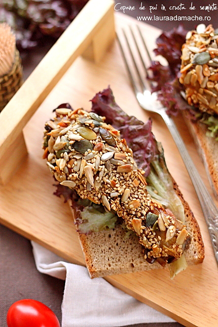 Copane de pui in crusta de seminte