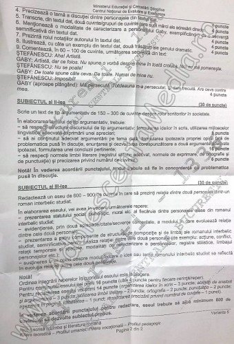 Subiecte proba scrisa BAC