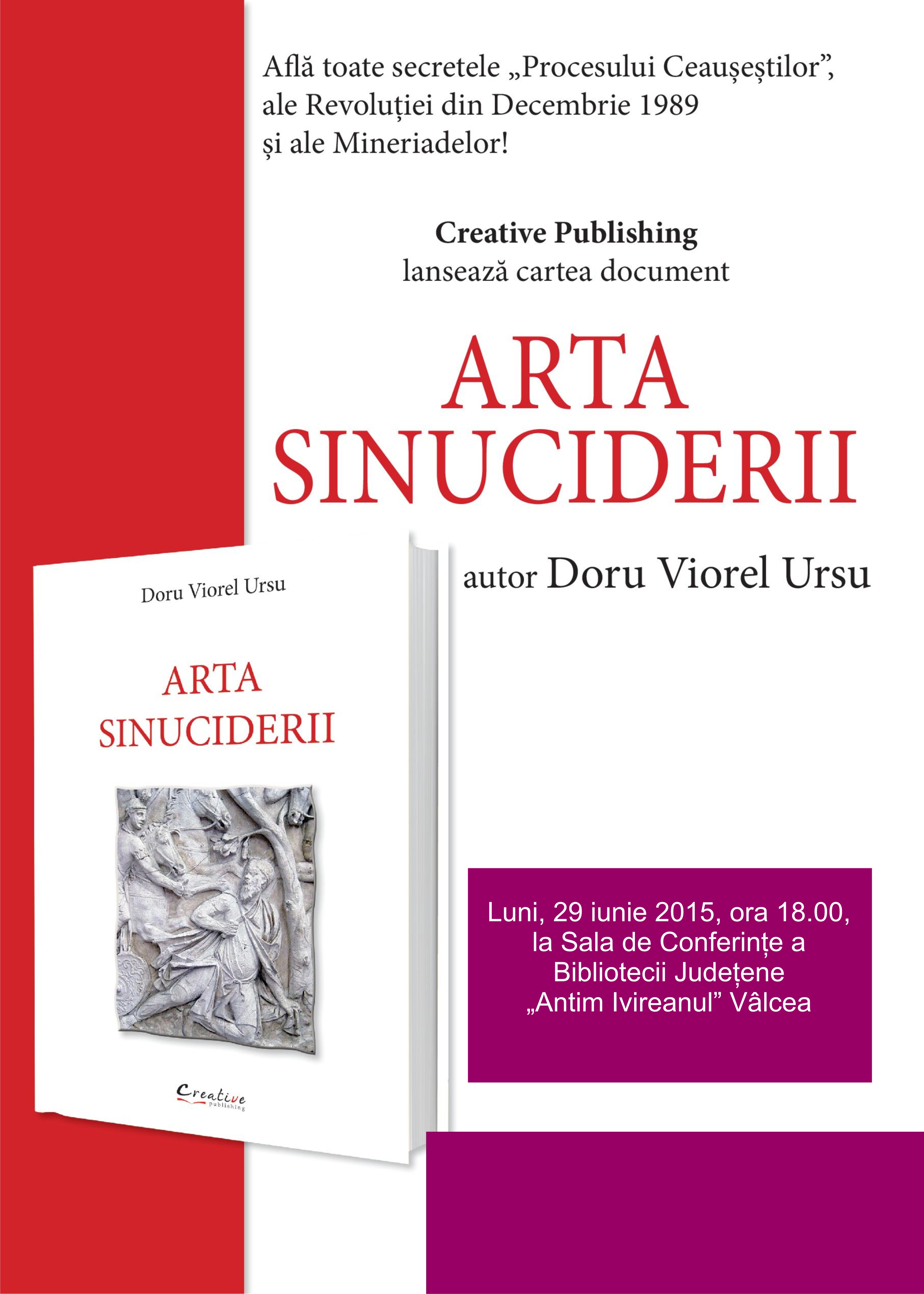 Lansare de carte: „Arta sinuciderii”