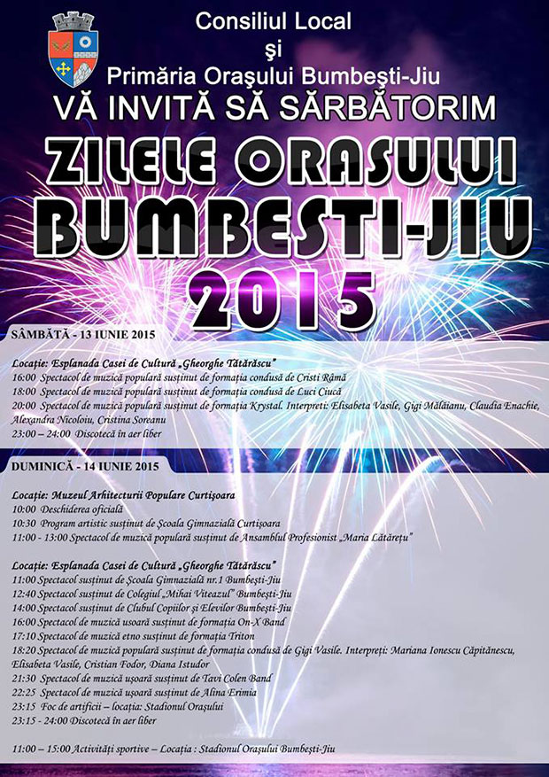 13-14 iunie, Zilele Orașului Bumbești-Jiu