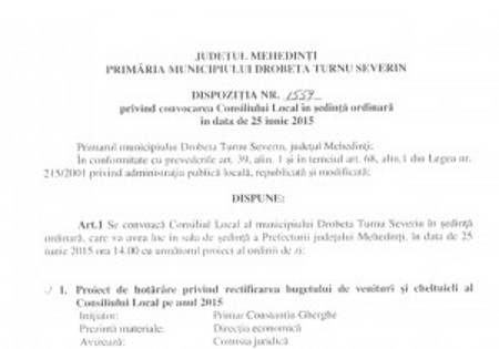 Sedinta a CL Drobeta