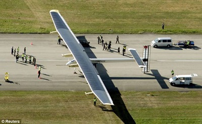 Solar-powered plane completes five-day journey across the Pacific