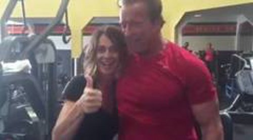 Nadia Comaneci si Arnold Schwarzenegger