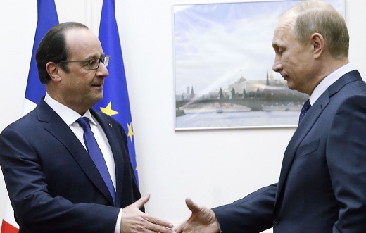 Hollande în fața lui Putin
