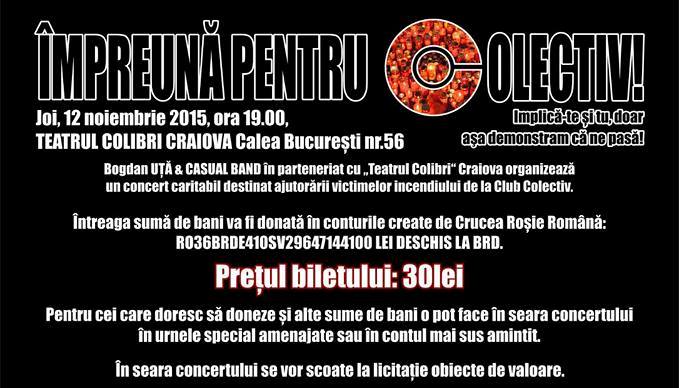 Craiova: concertul solidaritatii „Impreuna pentru Colectiv”