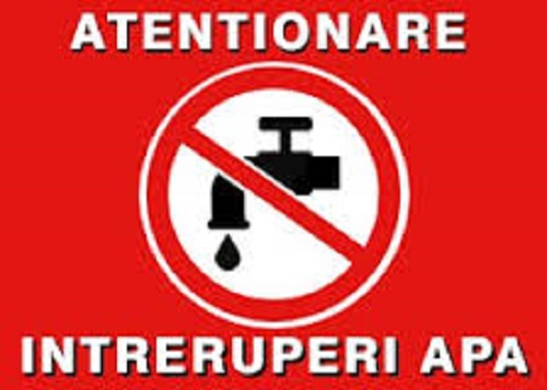 Se sistează furnizarea apei potabile!