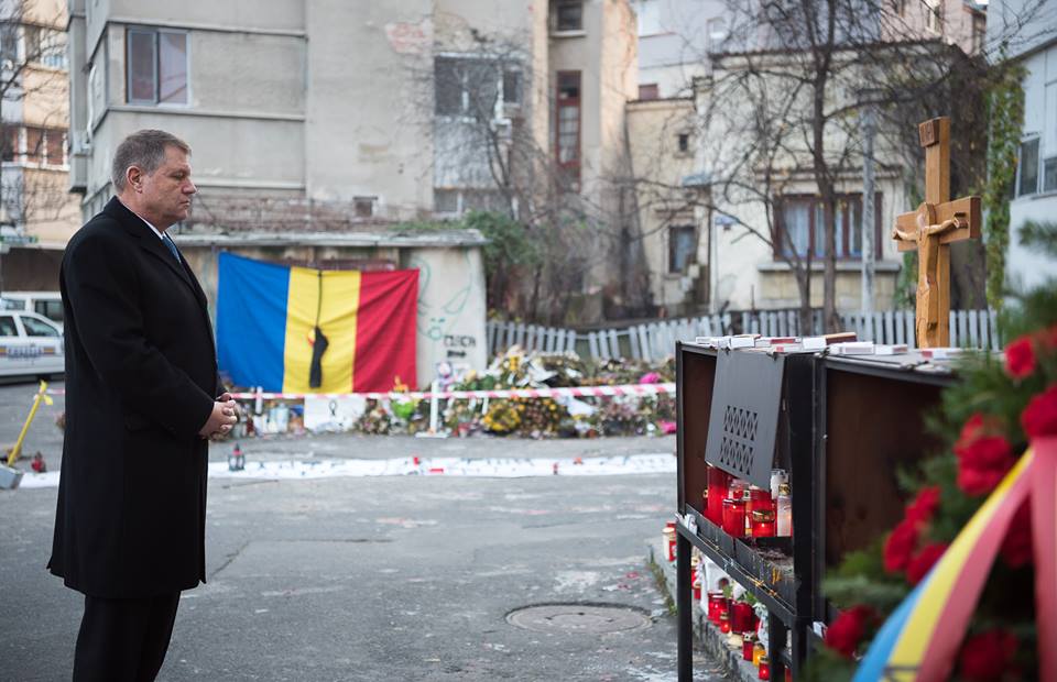 Klaus Iohannis, la Colectiv dupa 40 de zile de la tragedie