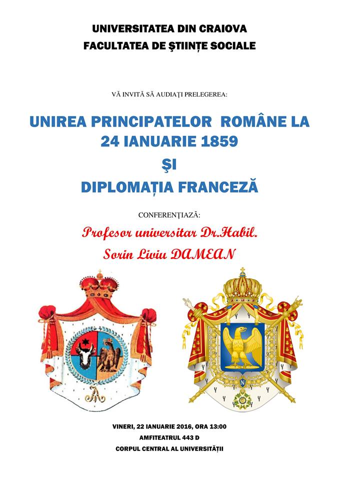 Sorin Liviu Damean conferentiaza pe tema Unirii Principatelor Romane
