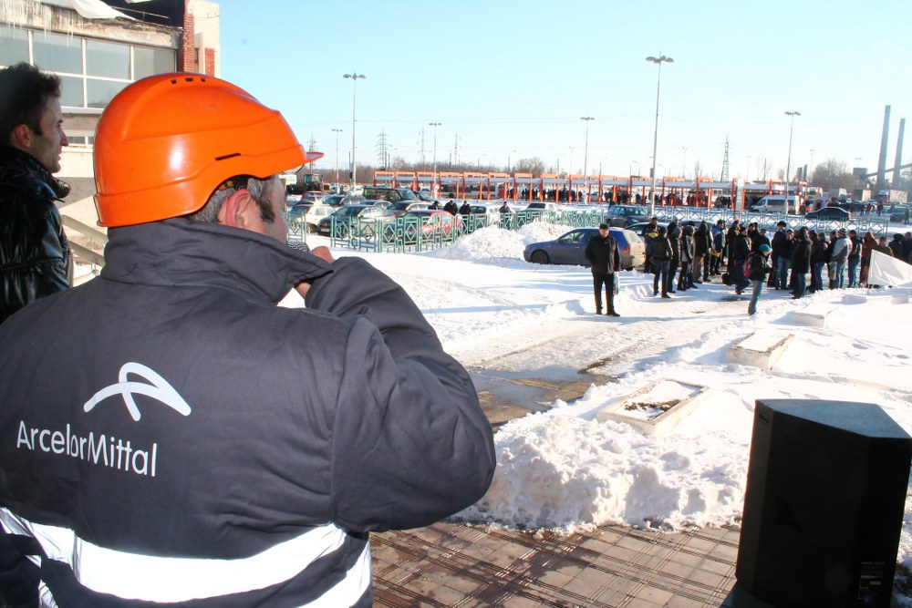 Protest al siderurgistilor la Bruxelles