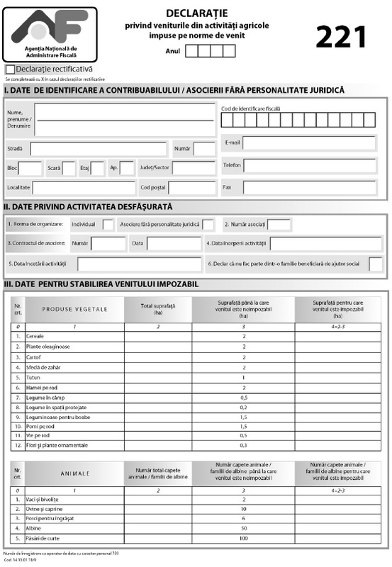 25 Mai, data limită pentru depunerea formularui 221