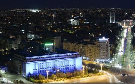 Palatele Cotroceni si Victoria, iluminate in albastru