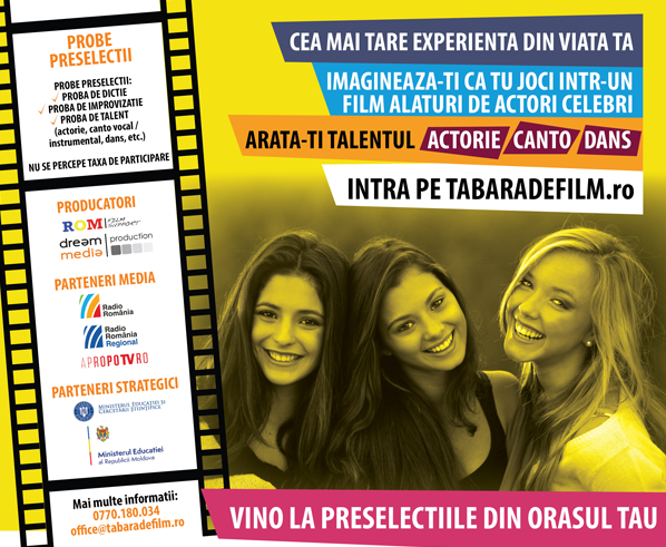 Vino la preselectiile pentru „Tabara de film”!