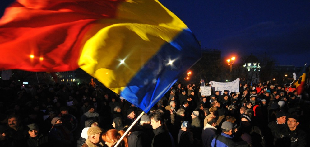 Protest în Piața Universității