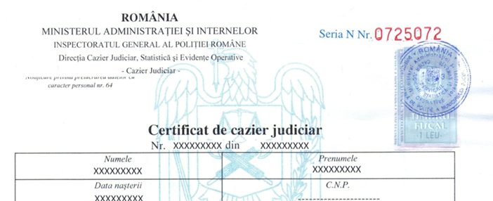 Cazier judiciar pentru minori cu varste intre 14 si 18 ani