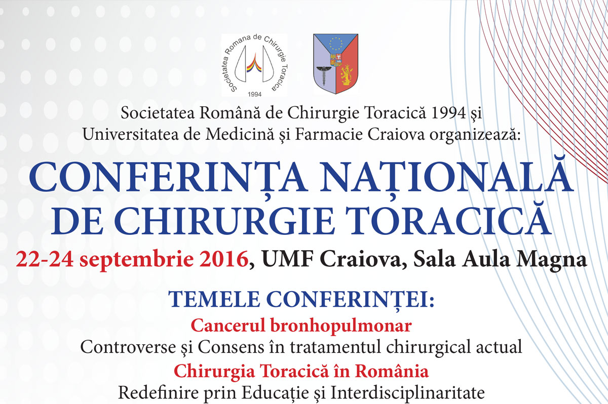 Conferinta nationala de chirurgie toracica, in premiera la Craiova!