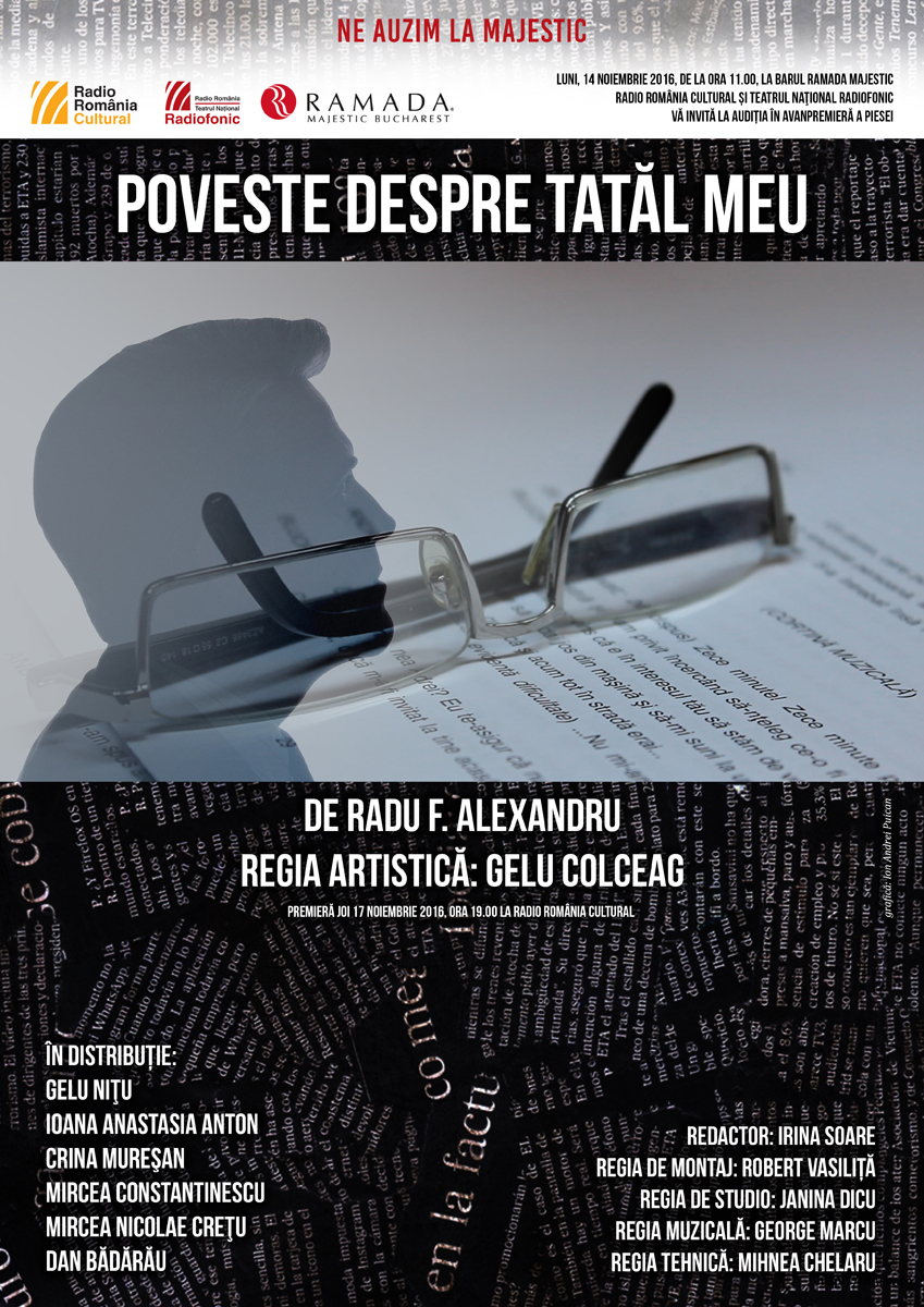 ”Poveste despre tatăl meu” de Radu F. Alexandru, în premieră, pe Scena radiofonică a dramaturgiei româneşti contemporane