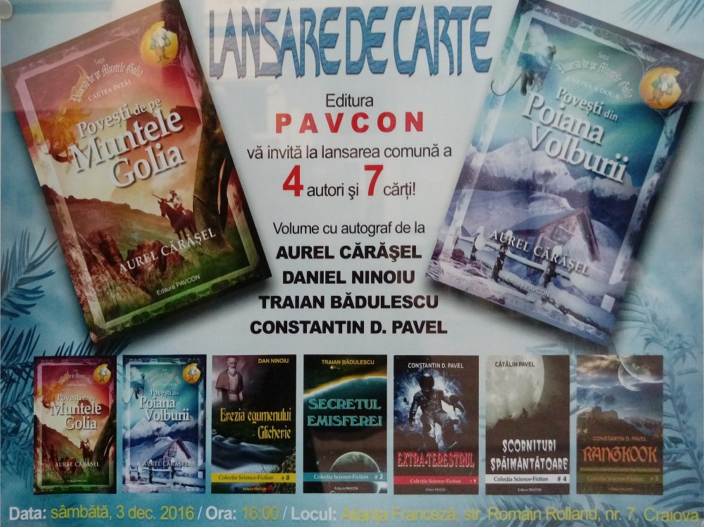 Șapte lansări de carte la Craiova!