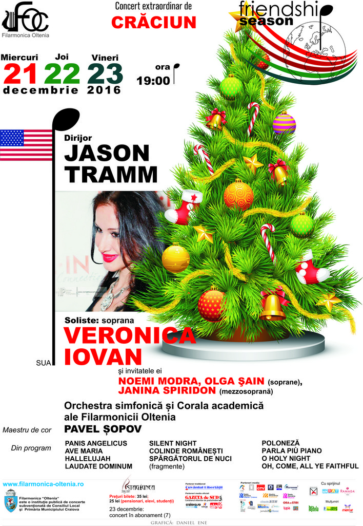 Trei concerte extraordinare de Craciun la Filarmonica Oltenia