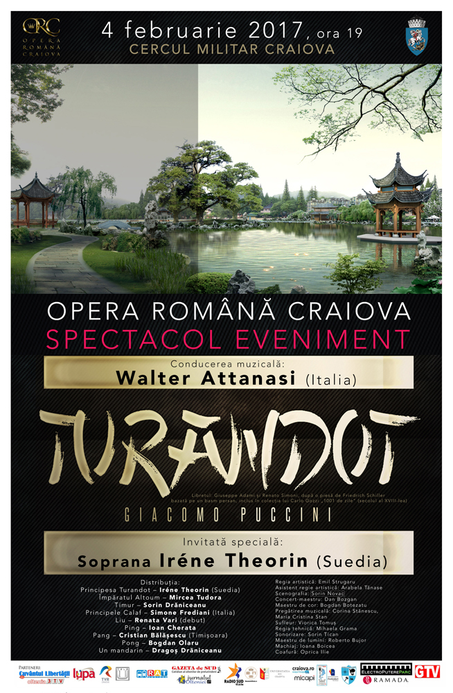 „Turandot” – spectacol eveniment al Operei Romane Craiova