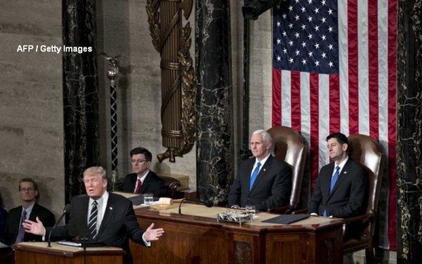 Donald Trump, primul discurs in fata Congresului. Ce a promis presedintele SUA cu privire la NATO si zidul antiimigratie