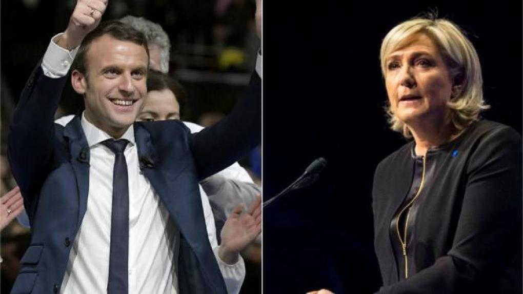 Marine Le Pen și Emmanuel Macron în duel, de la distanță