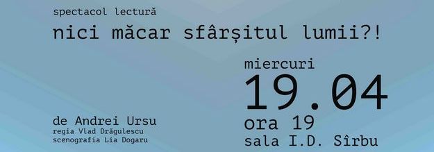 Proiectul „Autorii sunt în sală” continuă la Teatrul Național din Craiova