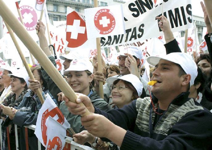 Federaţia Sanitas a continuat seria protestelor (audio)