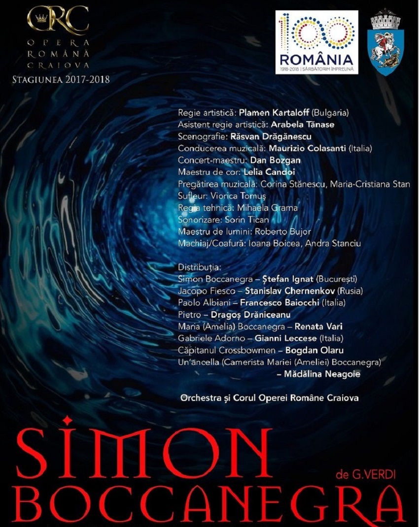 „Simon Boccanegra”, o reprezentaţie specială la Craiova