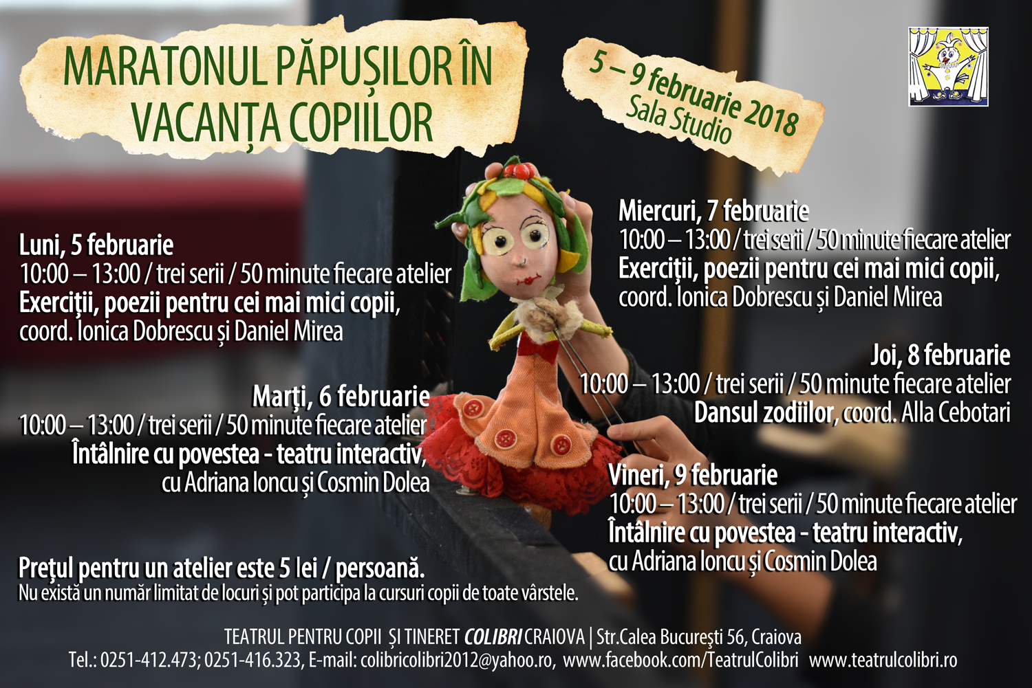 Maratonul păpușilor, în vacanța copiilor! 5 – 9 februarie 2018