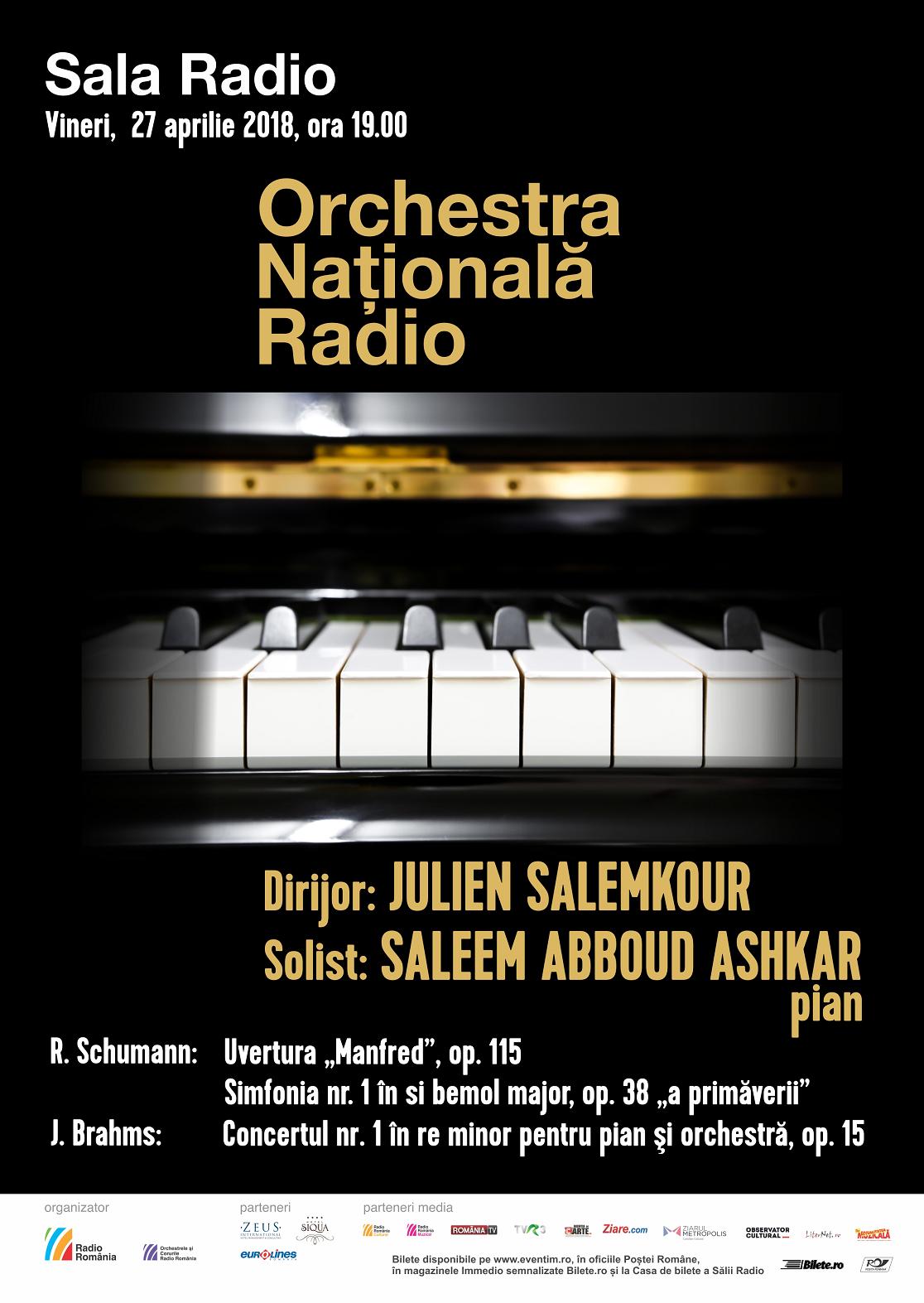 Celebrul pianist Saleem Ashkar la Sala Radio