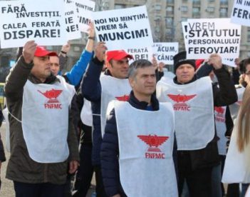 Protest al sindicaliștilor feroviari