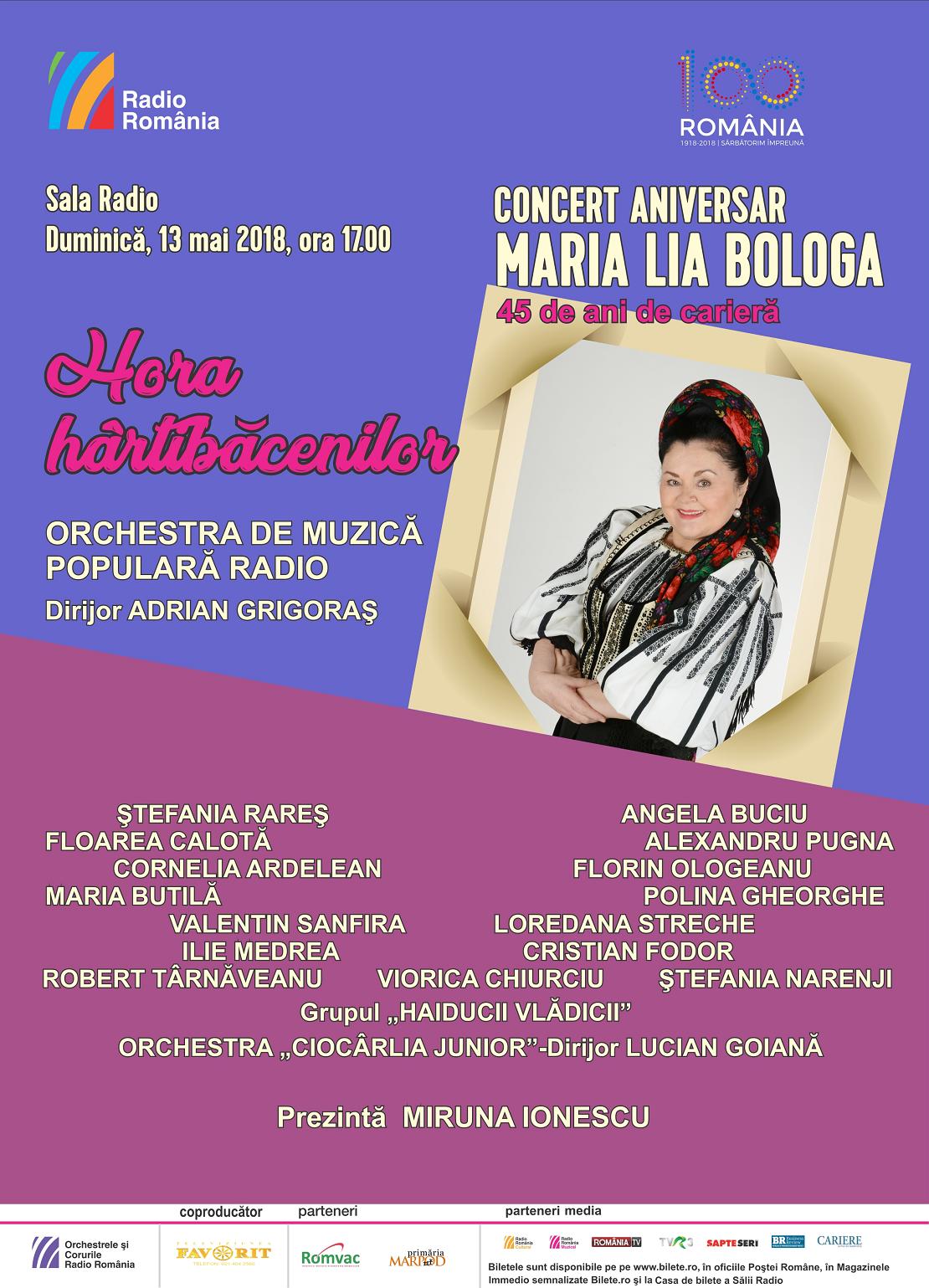 Hora hârtibăcenilor – Concert aniversar Maria Lia Bologa: 45 de ani de carieră artistică