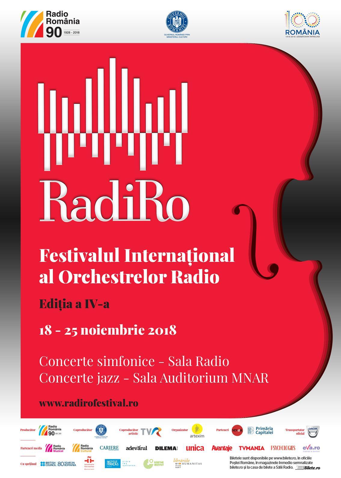 Festivalul Internaţional al Orchestrelor Radio RadiRo 2018 Mâine se pun în vânzare abonamentele festivalului