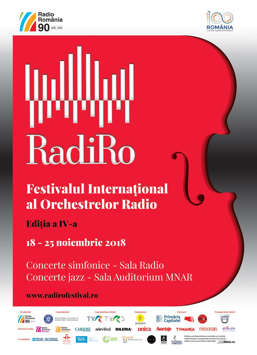Unicul festival din lume dedicat orchestrelor radio, RadiRo 2018, începe pe 18 noiembrie