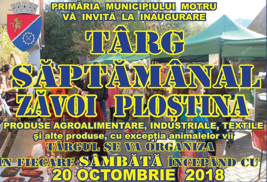 Târg săptămânal, la Motru