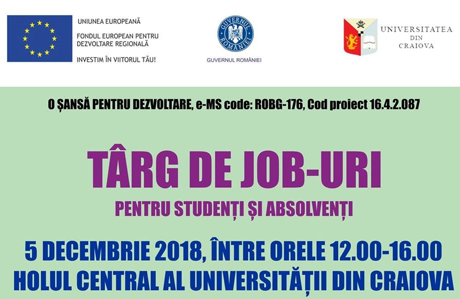 Târg de de joburi la Universitatea din Craiova