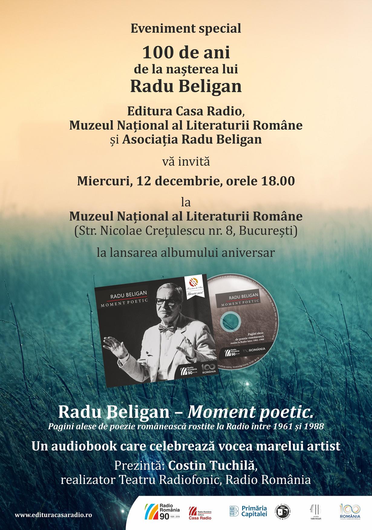 Eveniment Editura Casa Radio: Radu Beligan, 100 de ani de la naştere