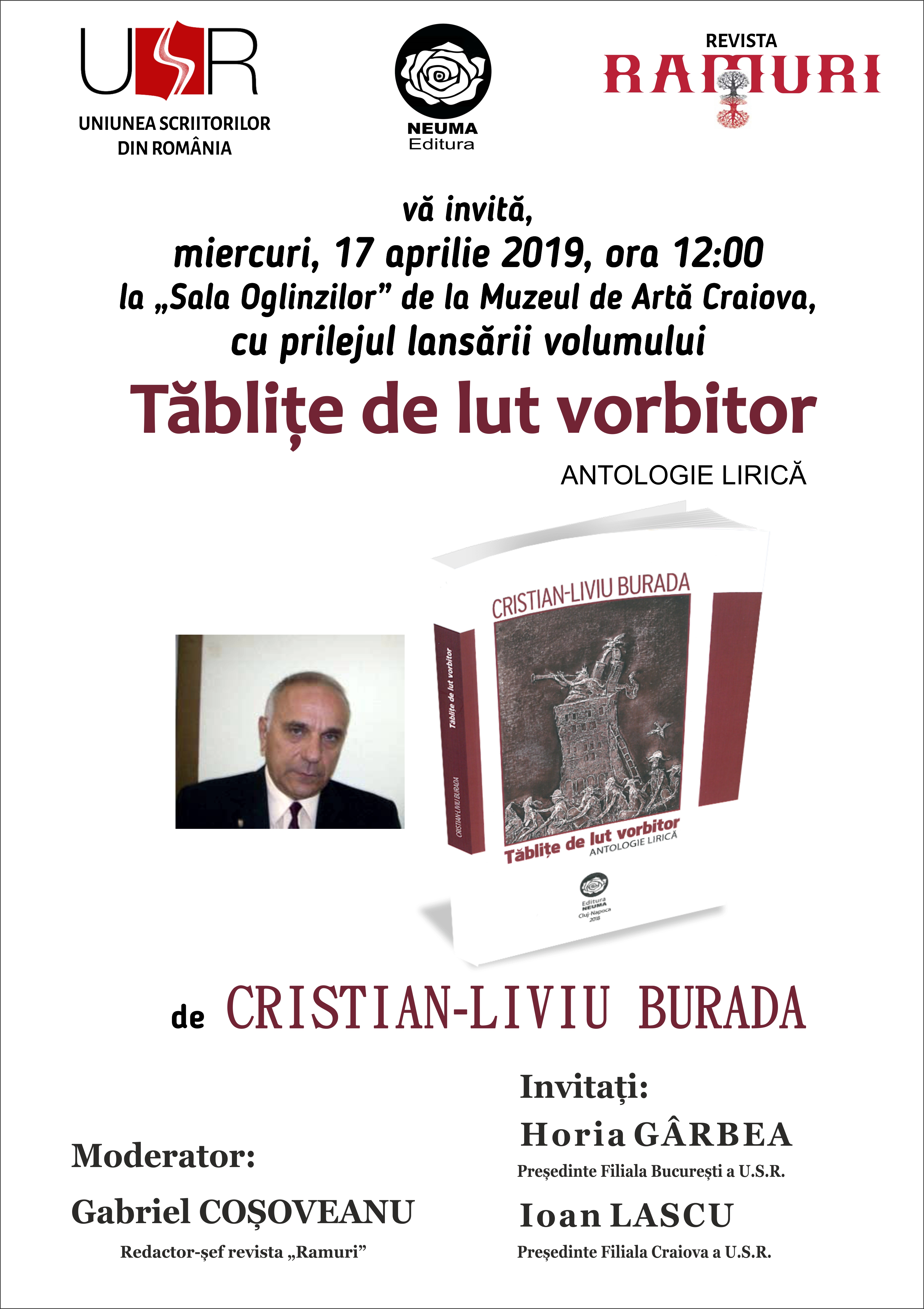 „Tăbliţe de lut vorbitor” – antologie lirică de Cristian-Liviu Burada