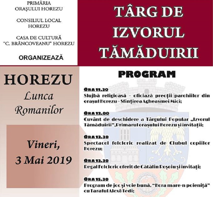 Târgul Popular „Izvorul Tămăduirii”, la Horezu