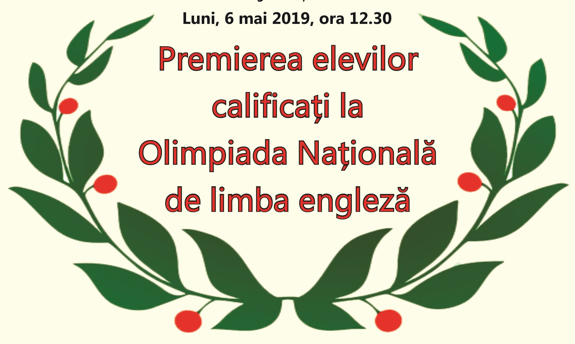 Premierea elevilor calificaţi la Olimpiada Naţională de limba engleză