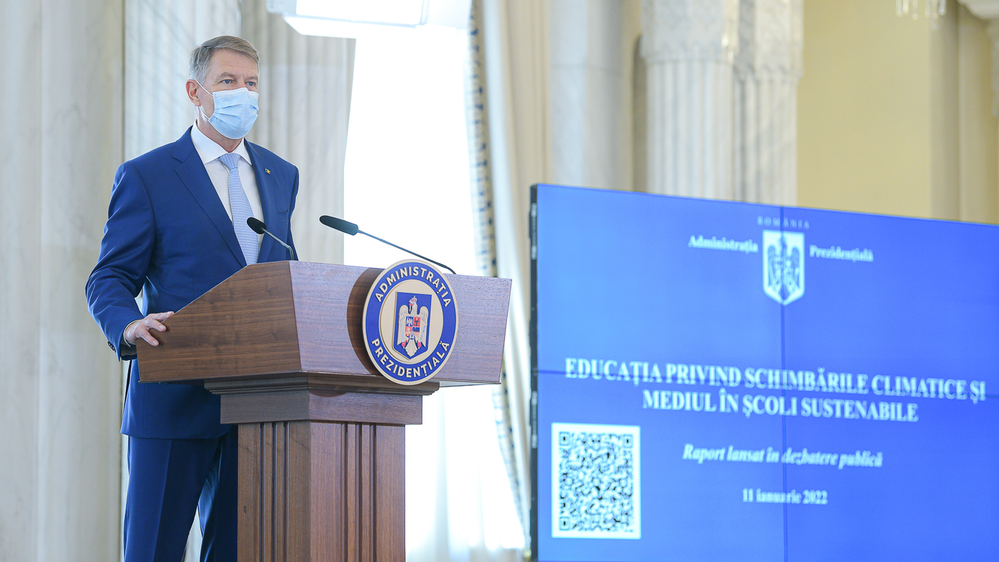 Klaus Iohannis a prezentat raportul pentru susținerea în învățământ a educației pentru schimbările climatice