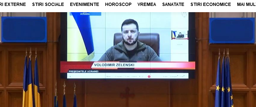 Preşedintele Ucrainei s-a adresat Parlamentului României
