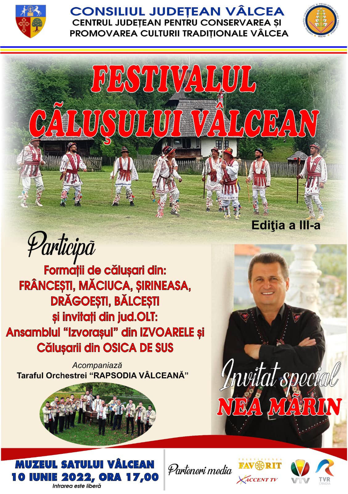 Căluşarii vâlceni vor relua tradiţia colindatului de Rusalii şi vineri, de la ora 17:00, la Muzeul Satului de la Bujoreni