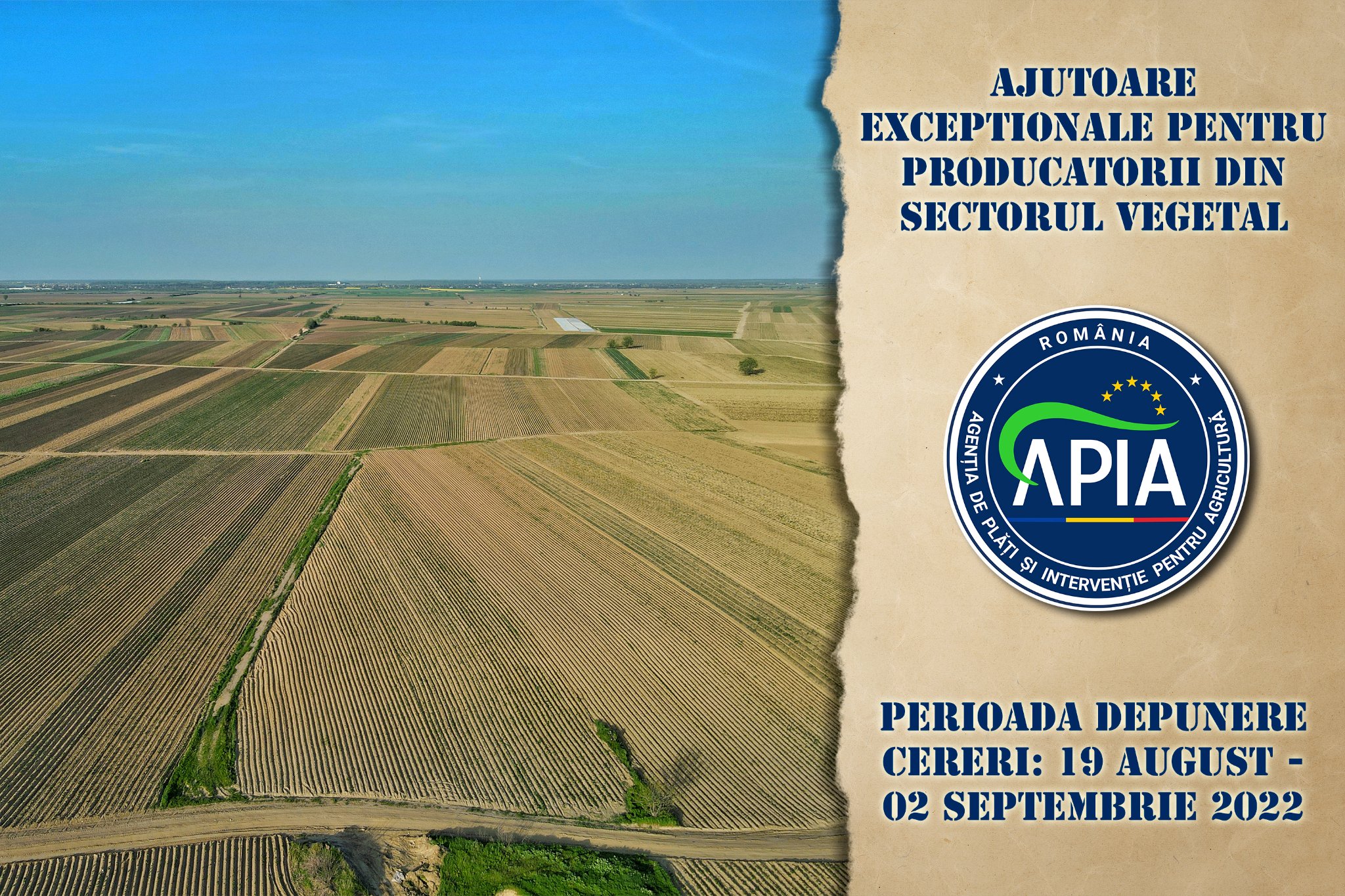 APIA Olt primește până pe 2 septembrie cereri pentru ajutorul acordat producătorilor din sectorul vegetal