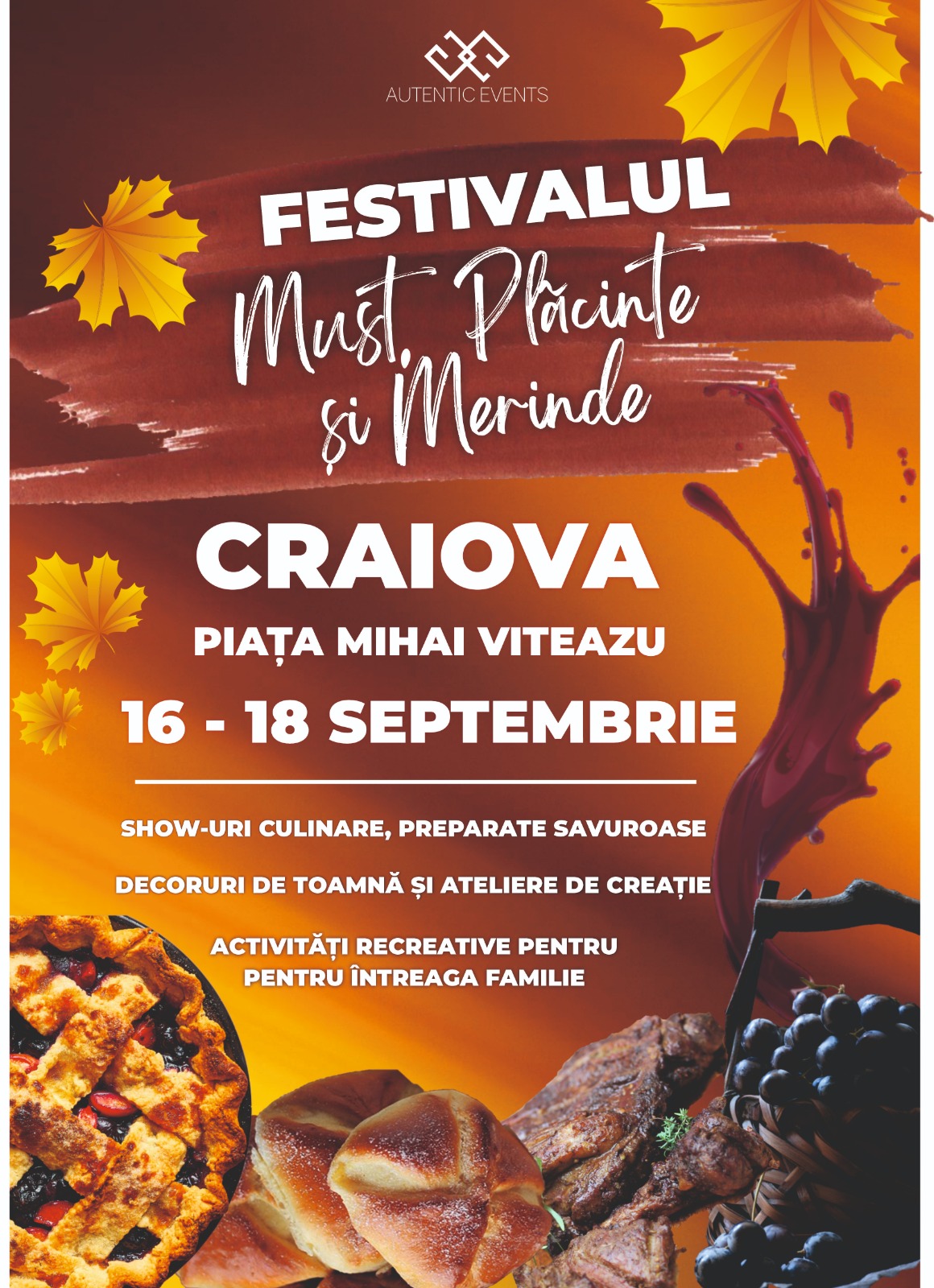 La Craiova va avea loc festivalul „Must, Plăcinte și Merinde”