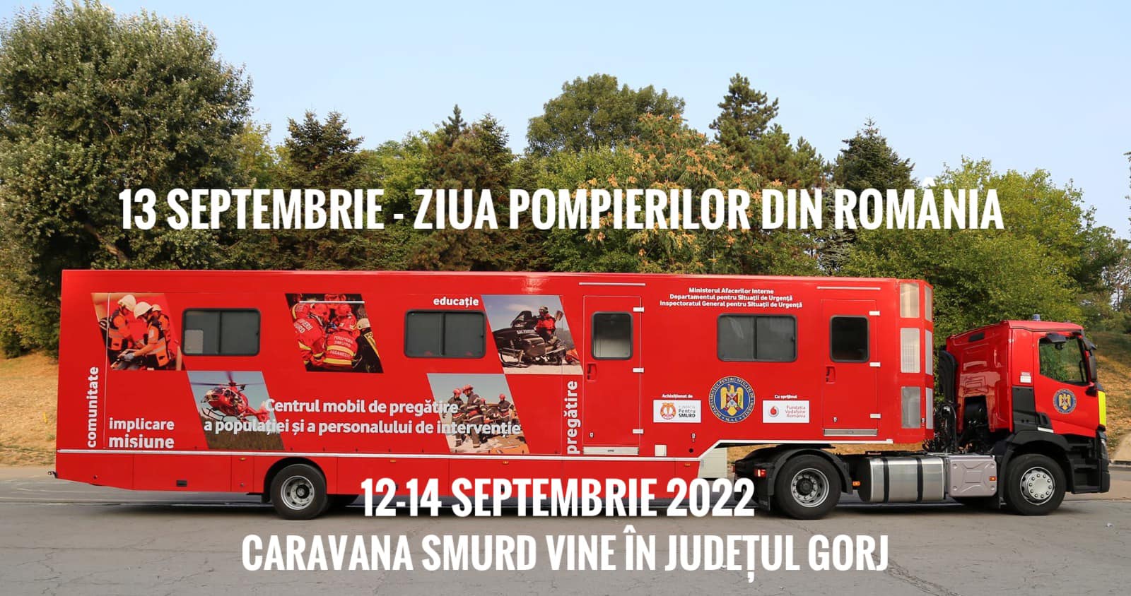 Caravana SMURD poposește săptămâna aceasta, între 12 și 14 septembrie, în județul Gorj