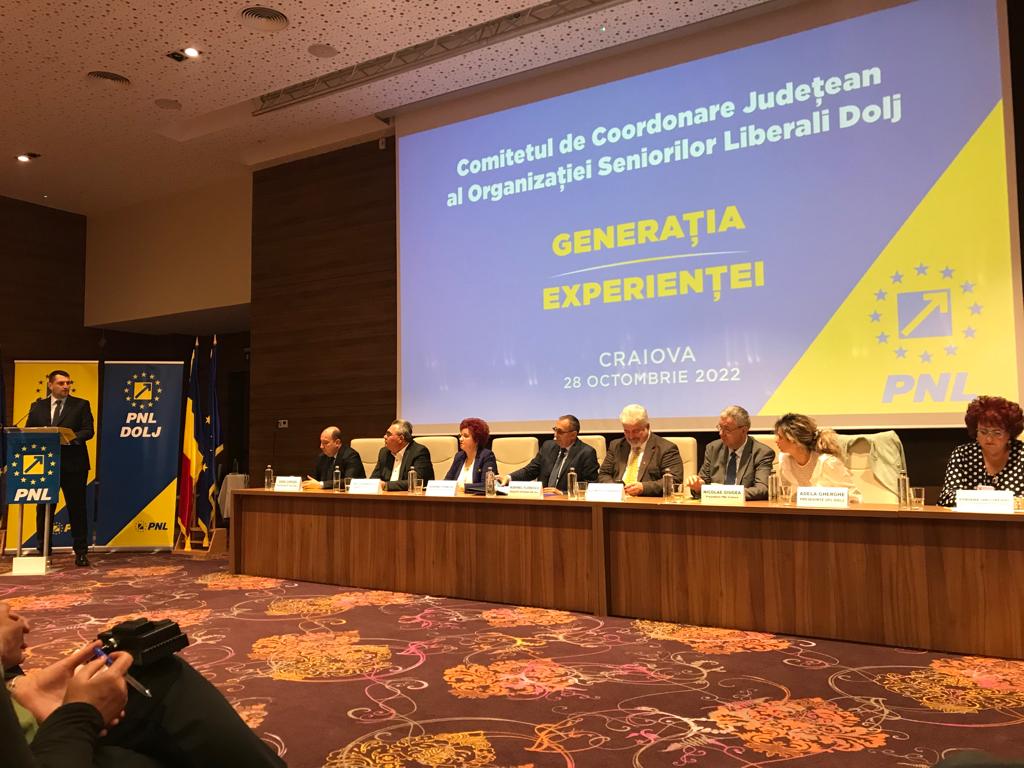 Organizaţia Seniorilor Liberali a PNL Dolj își alege astăzi noul Birou Politic Judeţean