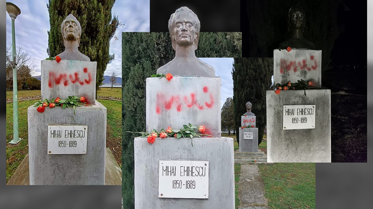 Orșova: Bustul poetului Mihai Eminescu a fost vandalizat