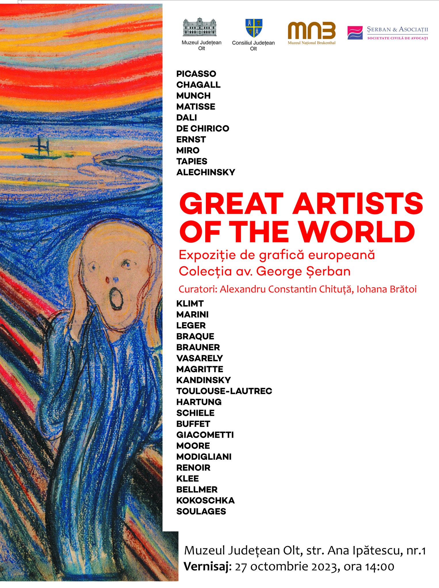 OLT: ”Great artists of the world”, la Muzeul Județean Olt